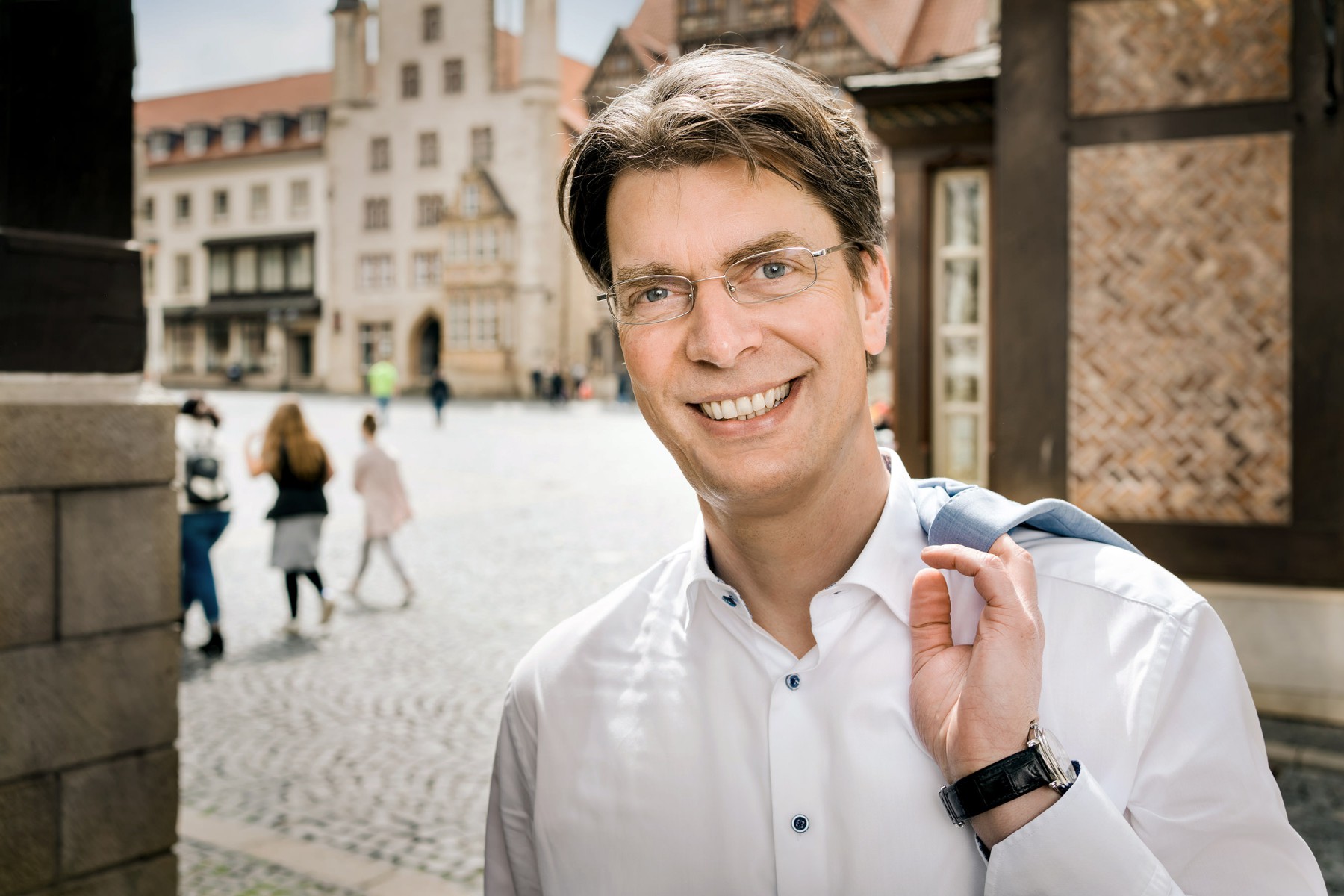 Ingo Meyer auf dem Marktplatz in Hildesheim