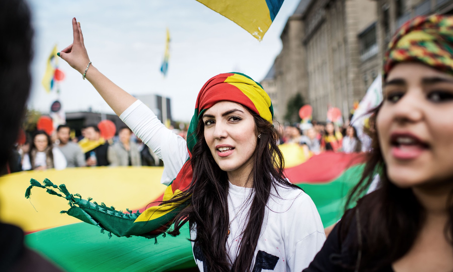 kurdish protester in D&uuml;sseldorf
