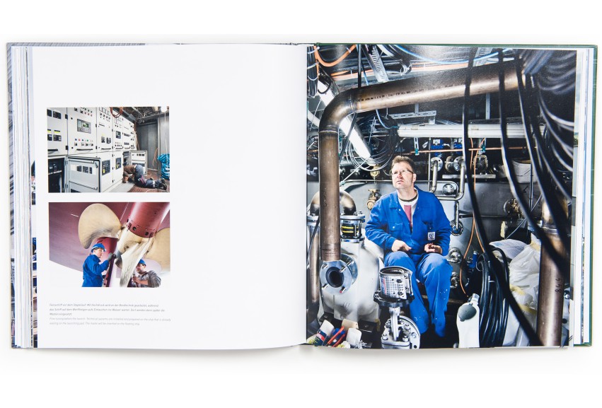 Das Buchprojekt dokumentiert den Bau der neuen Rainbow Warrior auf einer Spezial-Werft in Berne